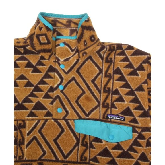 Patagonia Synchilla Snap T Fleece Montana Siete Brown Bear Aztec sz S /783 - Picture 2 of 4